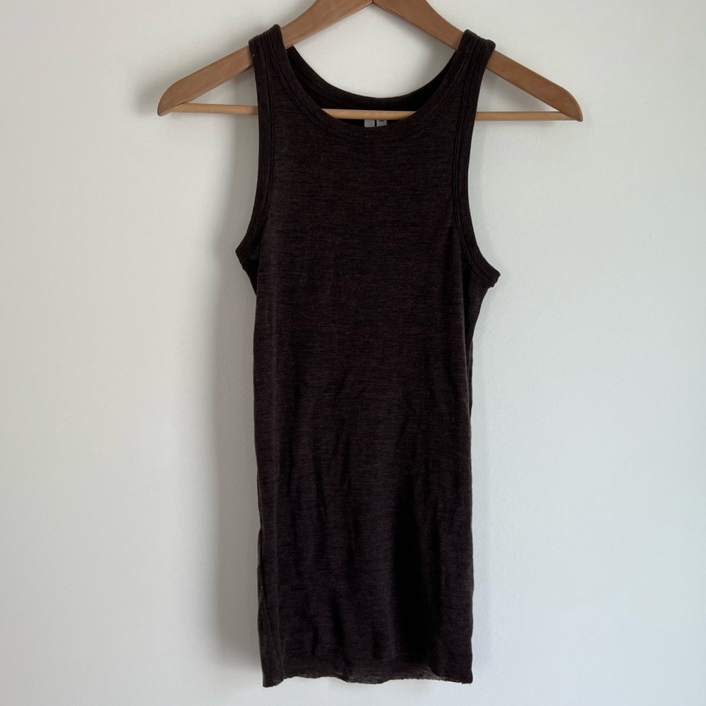 ARKET Deep Brown knit wool tank top small